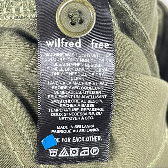 ❌SOLD❌ Aritzia Wide leg Cargo Pants linen cotton olive green tie front size 2 - Picture 11 of 13